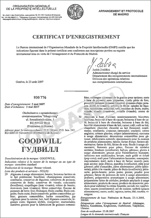 Доклад: Мадридское соглашение как форма международной регистрации товарных знаков